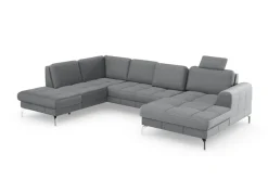 sit&more Wohnlandschaft »Bendigo U-Form« inklusive Sitztiefenverstellung, Bodenfreiheit 15 cm, in 2 Fußfarben