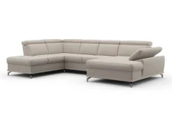 sit&more Wohnlandschaft »Cabrio U-Form, B: 359 cm, mit Sitztiefen-, Arm- & Kopfteilverstellung« 3 Nierenkissen, Federkern, optional Schlaffunktion und Stauraum