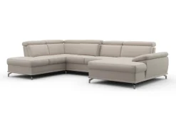 sit&more Wohnlandschaft »Cabrio U-Form, B: 359 cm, mit Sitztiefen-, Arm- & Kopfteilverstellung« 3 Nierenkissen, Federkern, optional Schlaffunktion und Stauraum