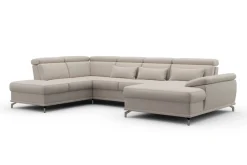 sit&more Wohnlandschaft »Cabrio U-Form, B: 359 cm, mit Sitztiefen-, Arm- & Kopfteilverstellung« 3 Nierenkissen, Federkern, optional Schlaffunktion und Stauraum