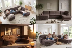 sit&more Wohnlandschaft »Cardoso U-Form« mit Federkern und Kopfstützen, mit Schlaffunktion und Relaxfunktion