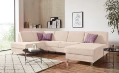 sit&more Wohnlandschaft »Clio U-Form« wahlweise mit Schlaffunktion und Bettkasten, inklusive Federkern