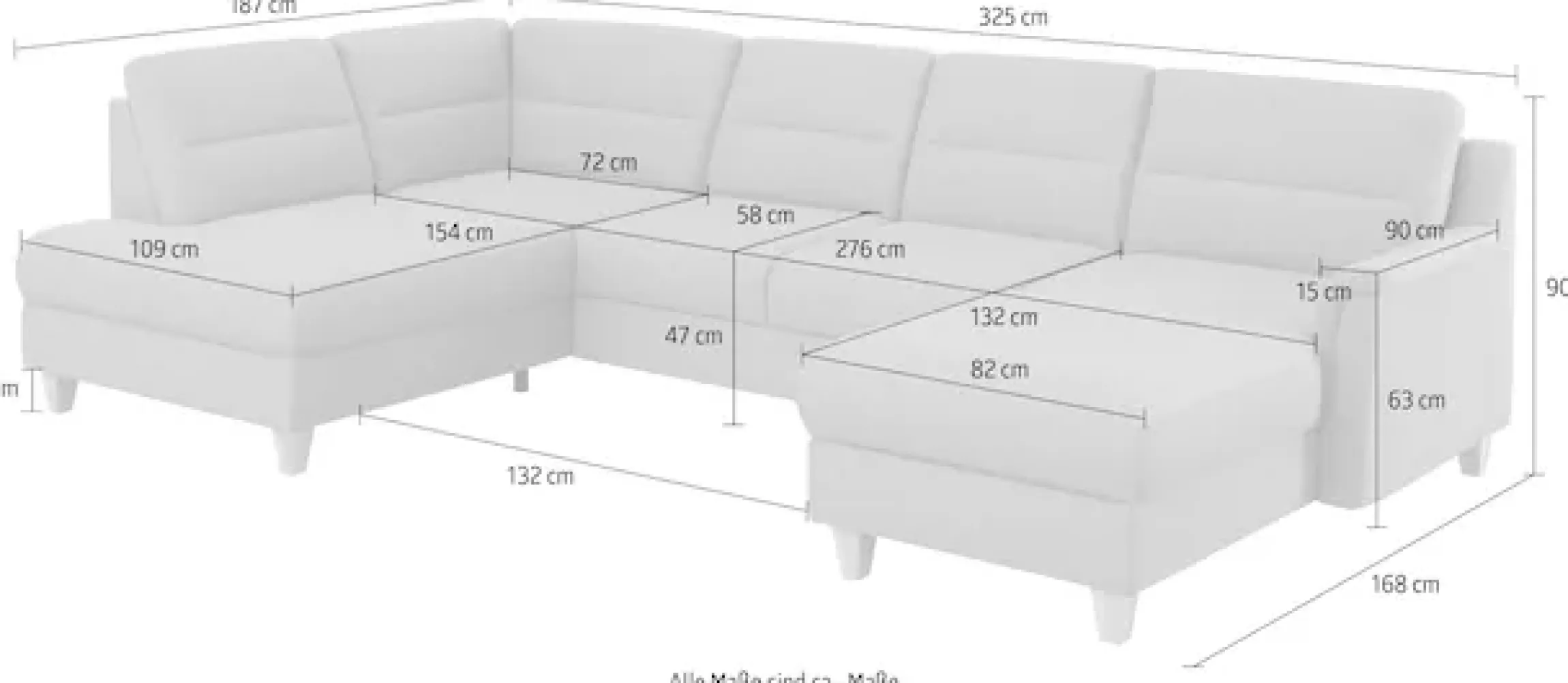sit&more Wohnlandschaft »Farö U-Form« inklusive Federkern, wahlweise mit Schlaffunktion und Bettkasten