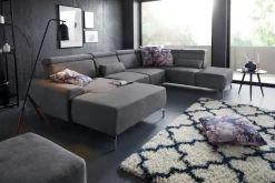 sit&more Wohnlandschaft »Gizeh U-Form« 15 cm Fußhöhe, inklusive Sitztiefenverstellung und Kopfteilverstellung