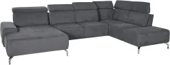 sit&more Wohnlandschaft »Gizeh U-Form« 15 cm Fußhöhe, inklusive Sitztiefenverstellung und Kopfteilverstellung