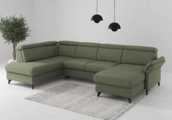 sit&more Wohnlandschaft »Glendale, U-Form« inkl. Kopfteilverstellung,wahlweise mit Vorziehsitz und Bettkasten