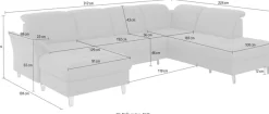 sit&more Wohnlandschaft »Maggiore U-Form« wahlweise mit Kopfteilverstellung, Schlaffunktion und Stauraum