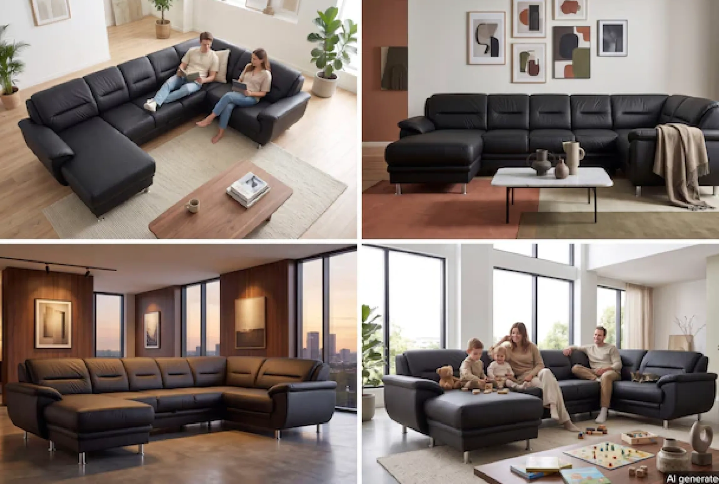 sit&more Wohnlandschaft »Mailand U-Form, B: 312 cm, XXL-Couch mit Komfortpolsterung« optional Schlaffunktion, Liegefl. 122x247 cm, diverse Lederqualitäten
