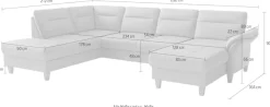 sit&more Wohnlandschaft »Pamela, U-Form, B: 292 cm, Leder«