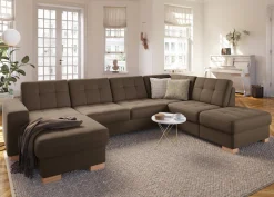 sit&more Wohnlandschaft »Quincy U-Form« wahlweise mit Schlaffunktion und Bettkasten
