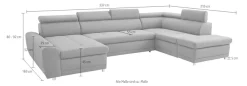 sit&more Wohnlandschaft »Riva U-Form« wahlweise mit Schlaffunktion