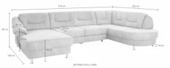 sit&more Wohnlandschaft »Salsa U-Form« mit Federkern, wahlweise mit Schlaffunktion