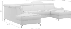 sit&more Wohnlandschaft »Scarlett U-Form« inklusive Kopfteilverstellung, optional Schlaffunktion & Bettkasten