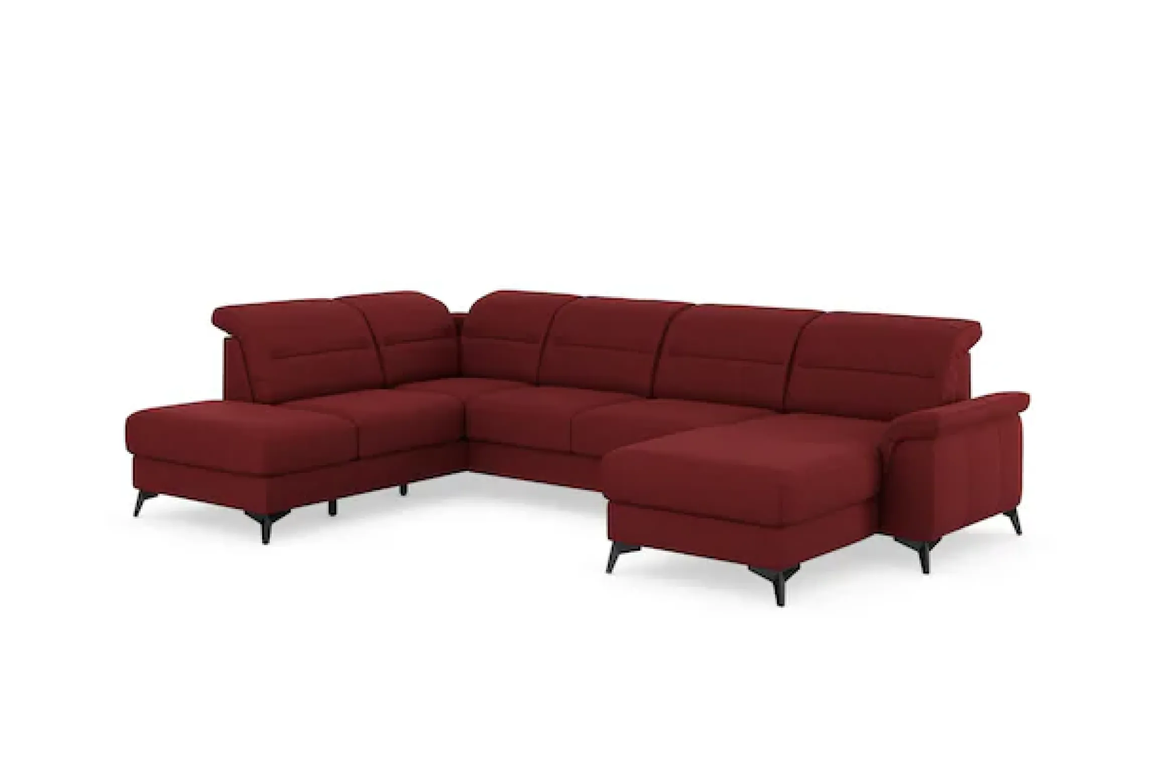 sit&more Wohnlandschaft »Sinatra U-Form« optional mit Kopfteilverstellung und Armteilfunktion, Metallfüße