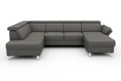 sit&more Wohnlandschaft »Vincenzo U-Form« inklusive Kopfteilverstellung, optional Schlaffunktion & Bettkasten