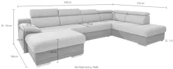 sit&more Wohnlandschaft »Xenia U-Form« wahlweise mit Schlaffunktion