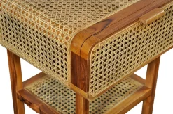 SIT Nachtkonsole »ROMANTEAKA aus Teak mit Wiener Geflecht & Klappe« Luftiges Peddigrohr-Geflecht für natürliche Belüftung