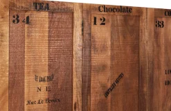 SIT Paravent »Halle 3-tlg. aus Mangoholz mit Schriftzügen & Gebrauchsspuren« 3-teiliger Raumteiler mit originellen schwarzen Schriftzügen