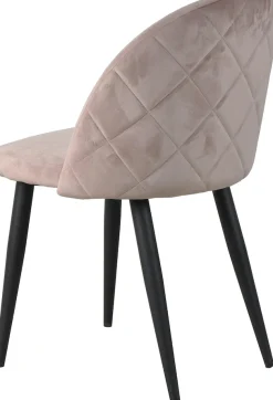 SIT Polsterstuhl »2er Set Samt Altrosa Stahlgestell Schwarz« (Set) 2 Stk.Edler Samtbezug in Altrosa mit moderner Karo-Steppung