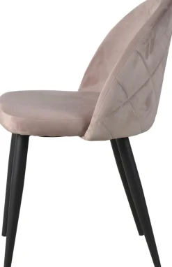 SIT Polsterstuhl »2er Set Samt Altrosa Stahlgestell Schwarz« (Set) 2 Stk.Edler Samtbezug in Altrosa mit moderner Karo-Steppung