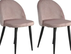 SIT Polsterstuhl »2er Set Samt Altrosa Stahlgestell Schwarz« (Set) 2 Stk.Edler Samtbezug in Altrosa mit moderner Karo-Steppung