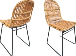 SIT Rattanstuhl »2er-Set T-Rattan Chair Natur Rattan Metall Schwarz« (Set) 2 Stk.2er Set Rattanstühle mit Metallgestell im modernen Naturdesign
