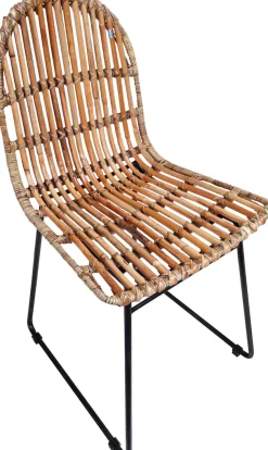 SIT Rattanstuhl »2er-Set T-Rattan Chair Natur Rattan Metall Schwarz« (Set) 2 Stk.2er Set Rattanstühle mit Metallgestell im modernen Naturdesign