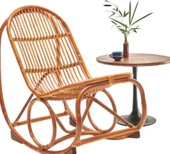SIT Schaukelstuhl »Kampala aus naturbelassenem Rattan mit Metallmanschette« () Rattan-Schaukelstuhl mit natürlicher Optik