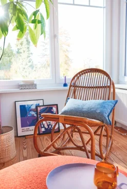 SIT Schaukelstuhl »Kampala aus naturbelassenem Rattan mit Metallmanschette« () Rattan-Schaukelstuhl mit natürlicher Optik