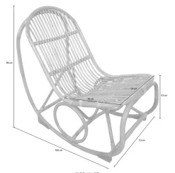 SIT Schaukelstuhl »Kampala aus naturbelassenem Rattan mit Metallmanschette« () Rattan-Schaukelstuhl mit natürlicher Optik