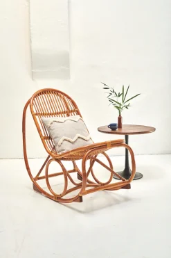 SIT Schaukelstuhl »Kampala aus naturbelassenem Rattan mit Metallmanschette« () Rattan-Schaukelstuhl mit natürlicher Optik