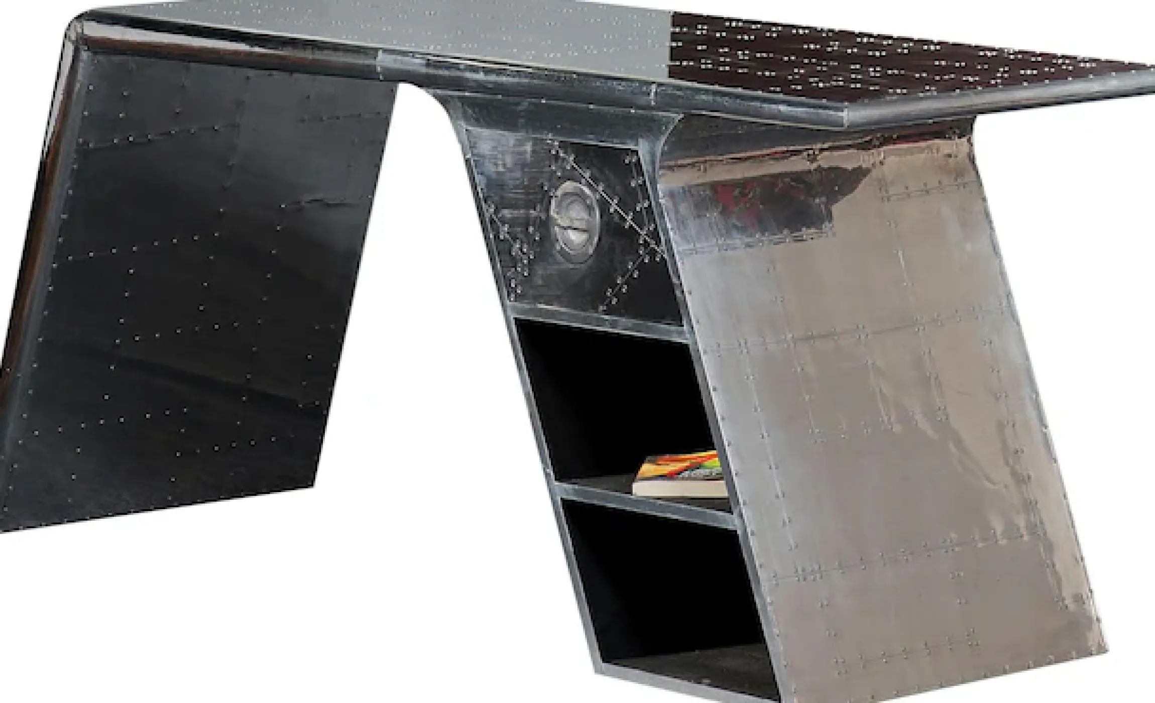 SIT Schreibtisch »Bürotisch AIRMAN in moderner Flugzeugoptik mit Stauraumfächern« Factory‑Design mit Schubkasten & offenen Ablagen