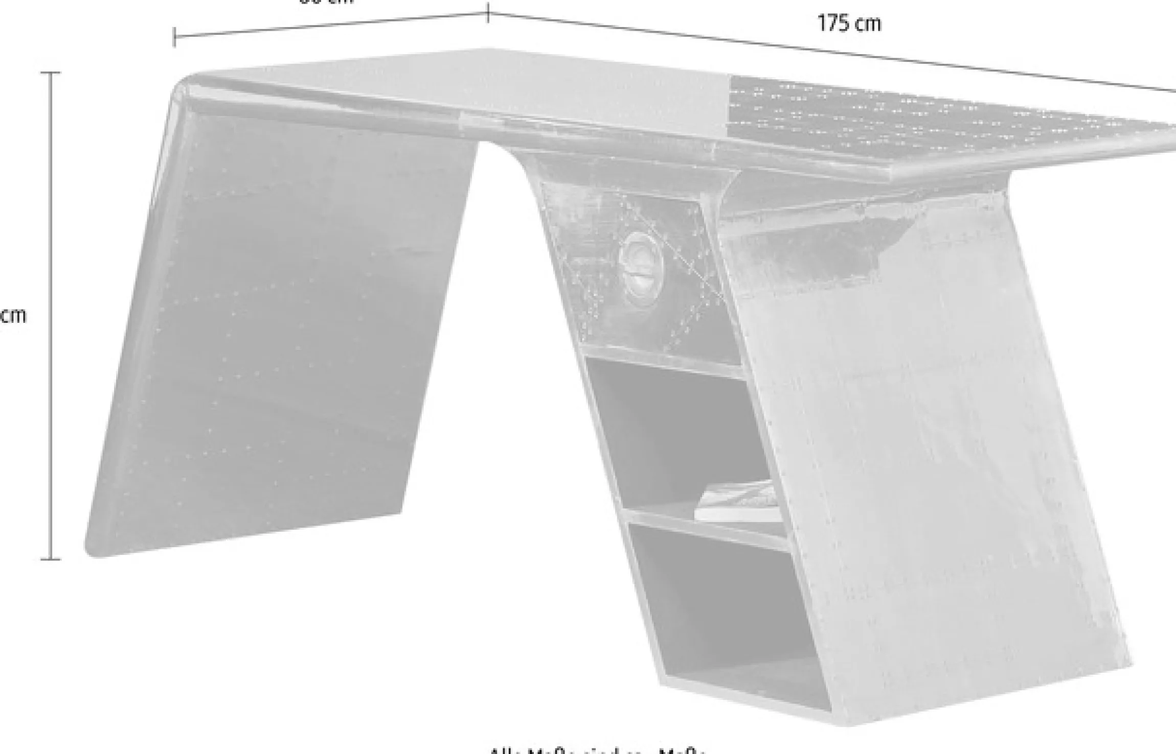 SIT Schreibtisch »Bürotisch AIRMAN in moderner Flugzeugoptik mit Stauraumfächern« Factory‑Design mit Schubkasten & offenen Ablagen