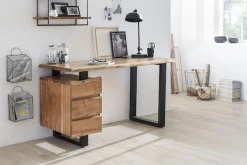 SIT Schreibtisch »Schreibtisch Massivholz‑Tischplatte aus Akazie« mit massiver Baumkante