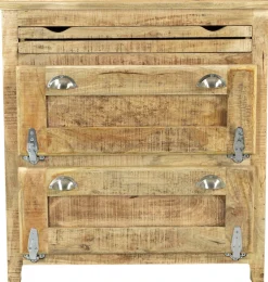 SIT Schuhkommode »Graz Schuhschrank aus Mangoholz mit 2 Klappen, Schublade & Beschlägen« Massives Mangoholz mit 2 Klappen, 1 Schublade & Muschelgriffen