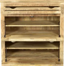 SIT Schuhkommode »Graz Schuhschrank aus Mangoholz mit 2 Klappen, Schublade & Beschlägen« Massives Mangoholz mit 2 Klappen, 1 Schublade & Muschelgriffen