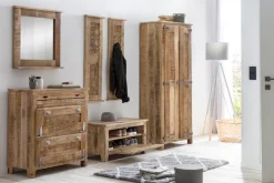 SIT Schuhkommode »Graz Schuhschrank aus Mangoholz mit 2 Klappen, Schublade & Beschlägen« Massives Mangoholz mit 2 Klappen, 1 Schublade & Muschelgriffen