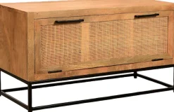 SIT Schuhschrank »CANE aus Mangoholz mit Rattan-Front & Metallkufen« Platz für 6 Paar Schuhe mit Rattan-Front & Mangoholz