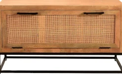 SIT Schuhschrank »CANE aus Mangoholz mit Rattan-Front & Metallkufen« Platz für 6 Paar Schuhe mit Rattan-Front & Mangoholz