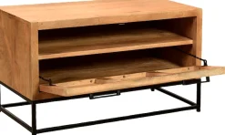 SIT Schuhschrank »CANE aus Mangoholz mit Rattan-Front & Metallkufen« Platz für 6 Paar Schuhe mit Rattan-Front & Mangoholz