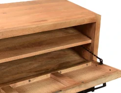 SIT Schuhschrank »CANE aus Mangoholz mit Rattan-Front & Metallkufen« Platz für 6 Paar Schuhe mit Rattan-Front & Mangoholz