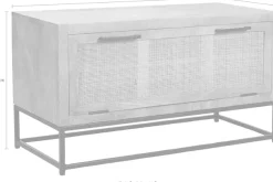 SIT Schuhschrank »CANE aus Mangoholz mit Rattan-Front & Metallkufen« Platz für 6 Paar Schuhe mit Rattan-Front & Mangoholz