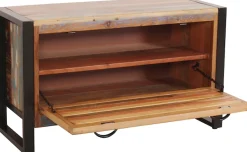 SIT Schuhschrank »Garderobe Altholz Metall Industrial Vintage Flur« Schuhschrank aus Altholz & Metall im Industrial Vintage Design