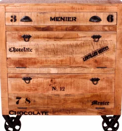 SIT Schuhschrank »RUSTIC aus Mangoholz mit Rollen & 2 Klappen« Platz für ca. 12 Paar Schuhe im markanten Factory-Design