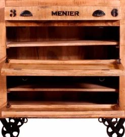 SIT Schuhschrank »RUSTIC aus Mangoholz mit Rollen & 2 Klappen« Platz für ca. 12 Paar Schuhe im markanten Factory-Design