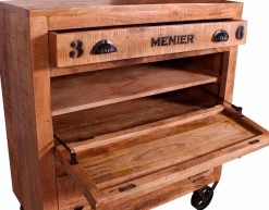 SIT Schuhschrank »RUSTIC aus Mangoholz mit Rollen & 2 Klappen« Platz für ca. 12 Paar Schuhe im markanten Factory-Design