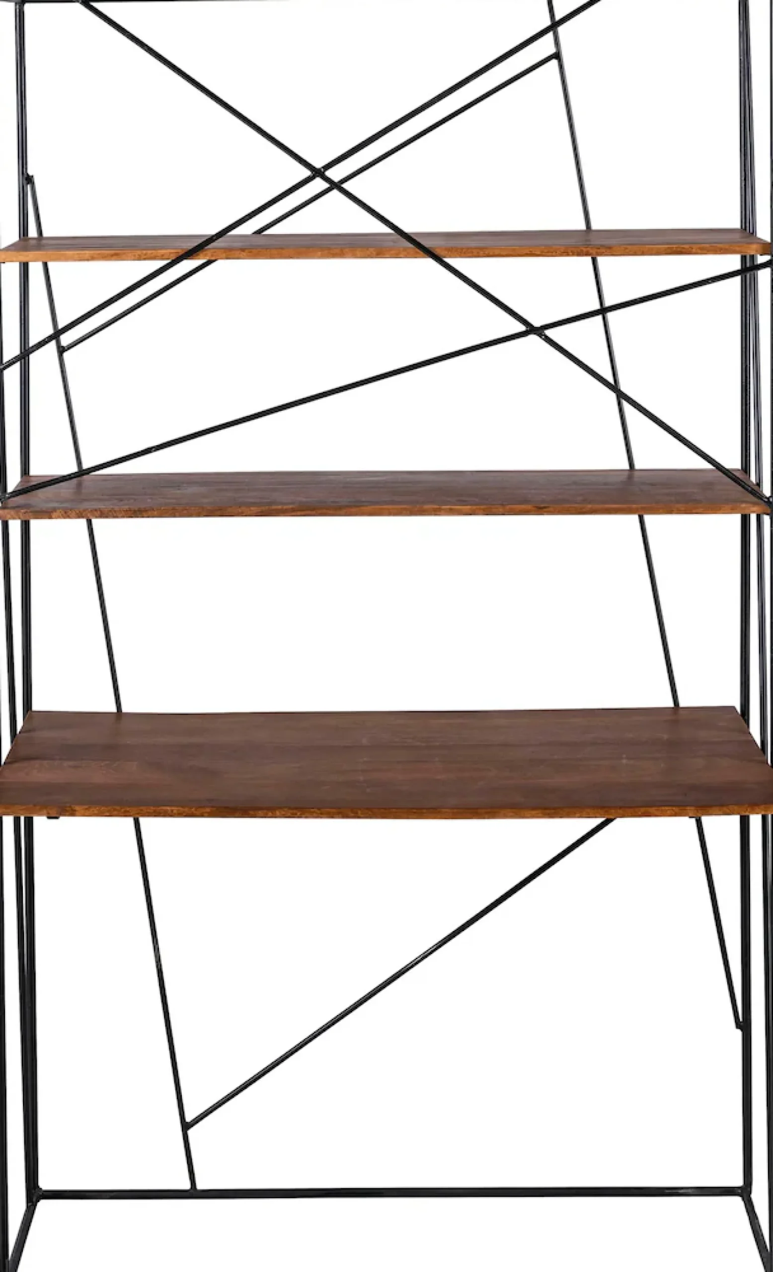 SIT Sekretär »T-NEST SHELF OFFICE aus Mangoholz mit Metallregal Industrial« Offenes Regal mit integrierter Schreibfläche im Industrial-Design