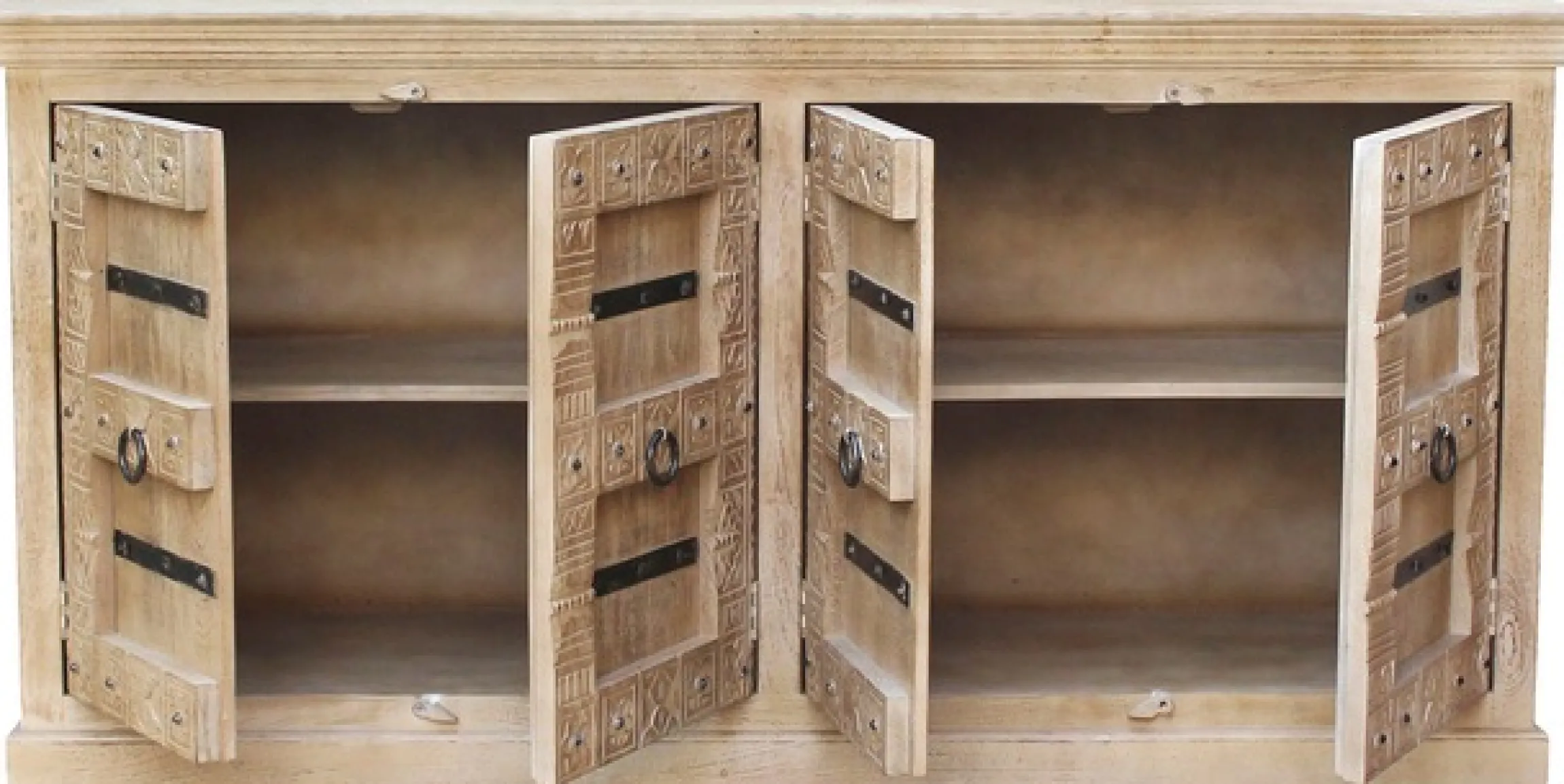 SIT Sideboard »Casablanca aus Mangoholz mit Schnitzereien & 4 Türen« Aufwendige Schnitzfront