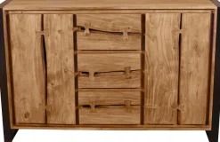 SIT Sideboard »Florenz Akazienholz Kommode mit Baumkante & Metallgestell« Akazienholz mit natürlichen Holzkanten & Metallgestell