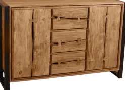SIT Sideboard »Florenz Akazienholz Kommode mit Baumkante & Metallgestell« Akazienholz mit natürlichen Holzkanten & Metallgestell